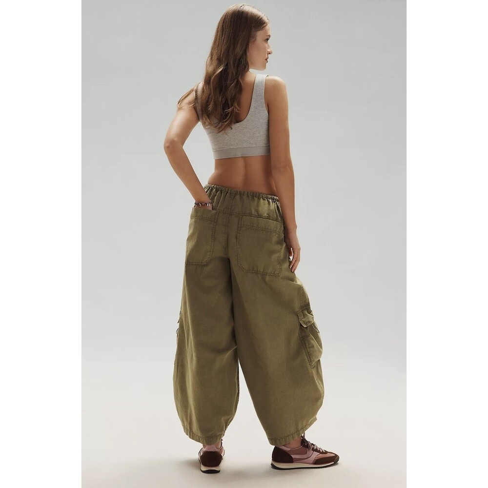 Daily Practice By Anthropologie Biennial Wide-Leg Cropped Cargo Pants S 287788 - Picture 5 of 10